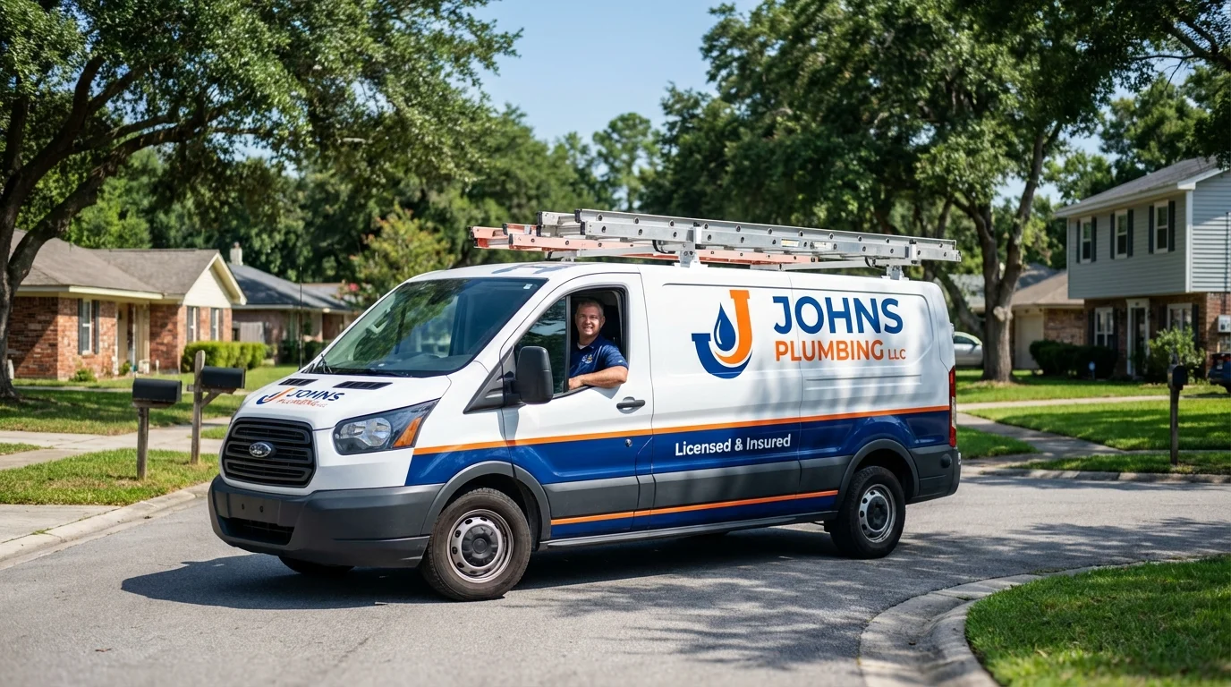 Johns Plumbing LLC service van in Ebensburg, PA