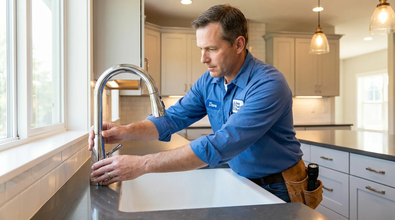 Kitchen faucet installation by Johns Plumbing LLC in Ebensburg